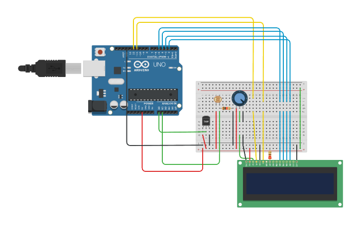 Circuit design Weather Monitoring System - Tinkercad