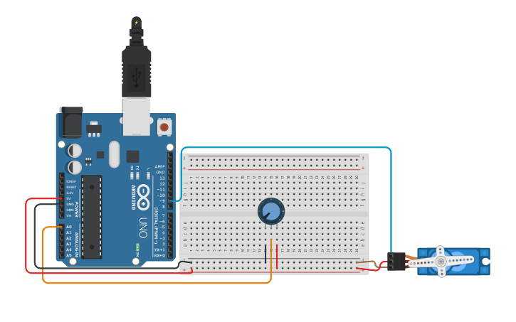 Circuit design Pot y Servo Francisco Miranda - Tinkercad