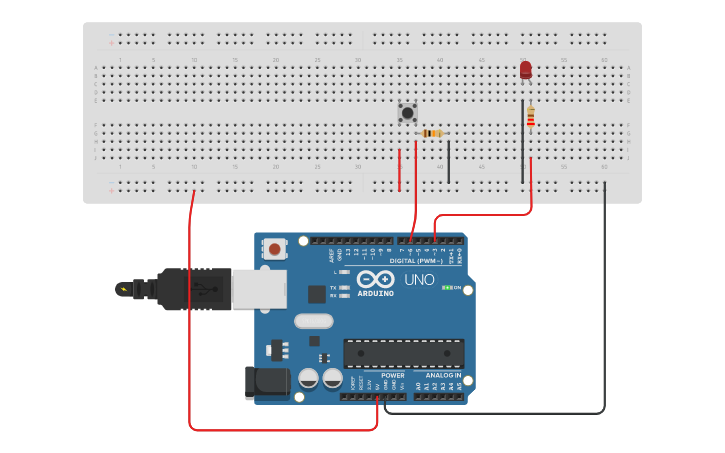Circuit design Arduino UNO R3 + Breadboard - Tinkercad