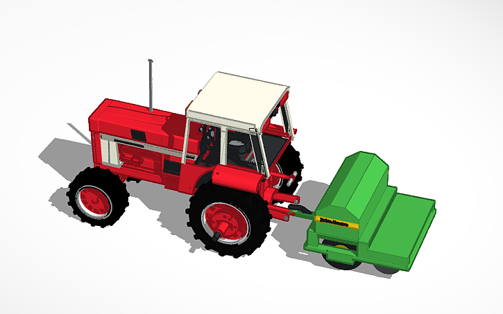 3D design 1979 international 1586 with John deere seeder | Tinkercad