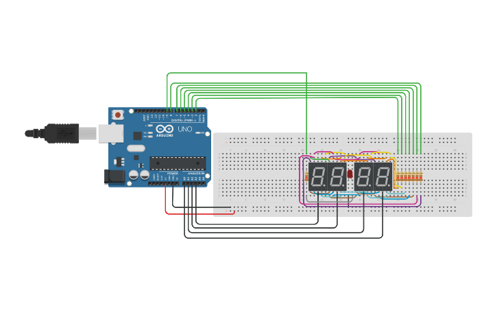 Circuit design RELOJ HORA MINUTOS SEGUNDOS - Tinkercad