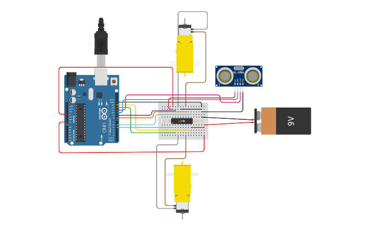 Circuit Design Arduino Robot Tinkercad 5546