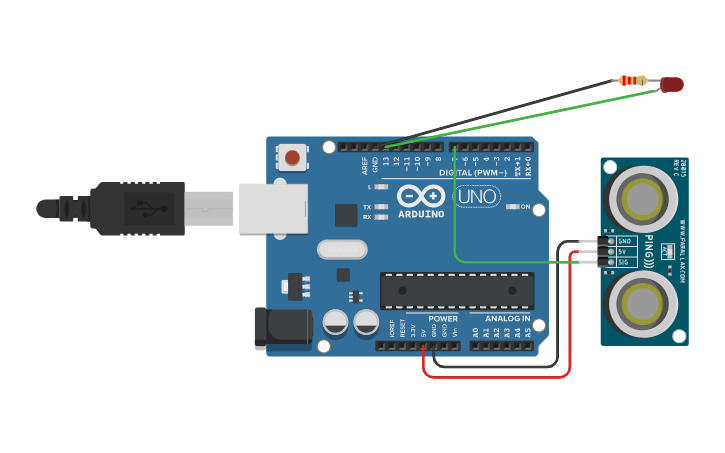 Circuit design sensor infrarrojo - Tinkercad