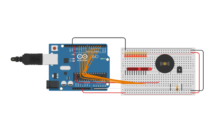 Circuit design комнатный термометр - Tinkercad