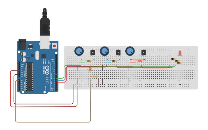 Circuit design LED RGB ARDUINO FOTO - Tinkercad