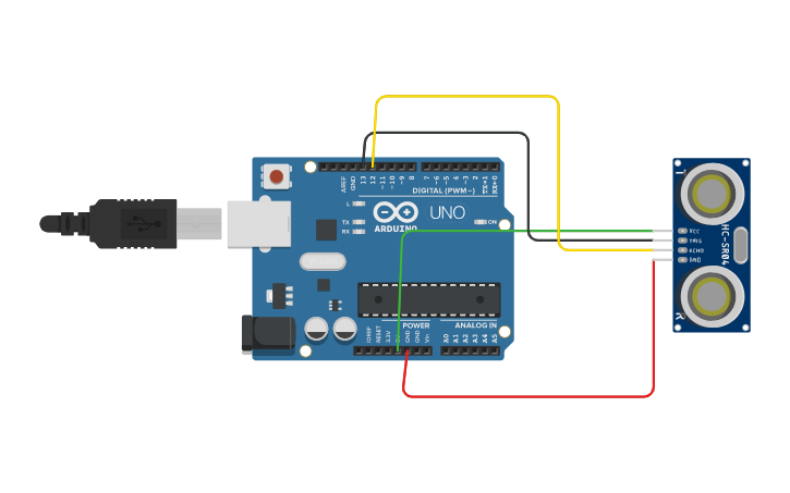 Tổng quan về Cảm biến siêu âm 4 chân trên Tinkercad