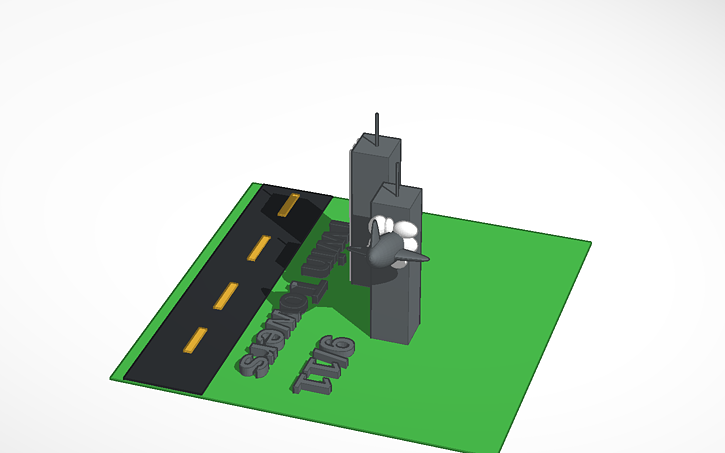 3D design Twin Towers 9/11 - Tinkercad