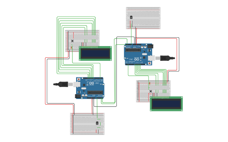 Circuit design Arduino Es 5 - Master/Slave -> Slave/Master | Tinkercad