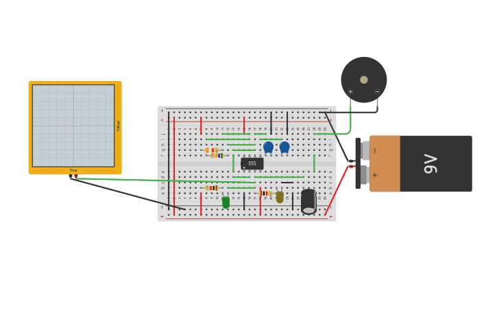 Circuit design Multivibrator 555 - Tinkercad