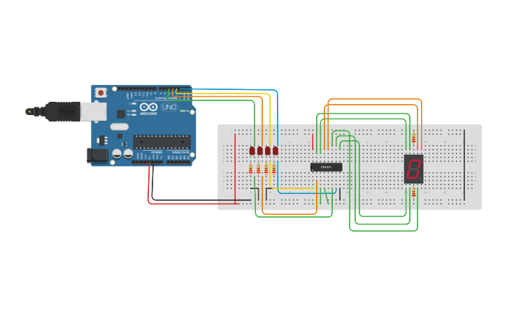 Circuit design 7 Segmentos - Tinkercad