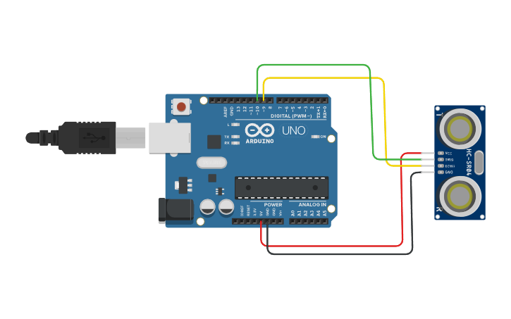 Circuit design DISTANCE CALCULATOR USING ARDUINO AND ULTRASONIC SENSOR ...