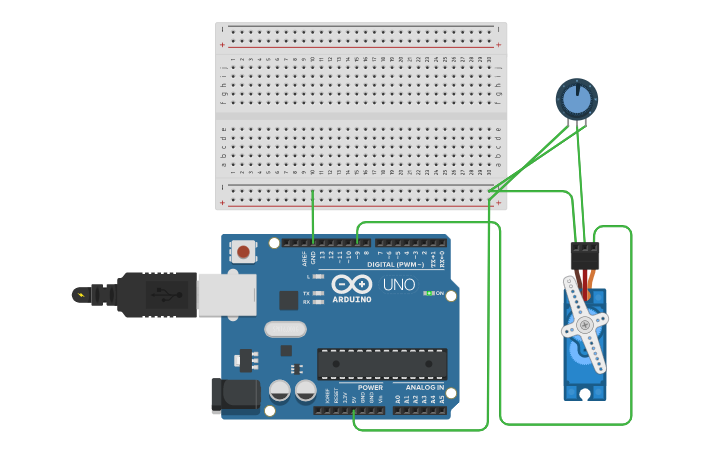 Circuit design to control angle of servo motor using potentiometer ...