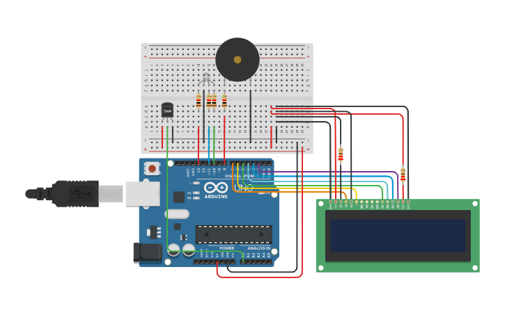 Proyecto Arqcom Arduino Uno Y Sensor De Temperatura Tinkercad