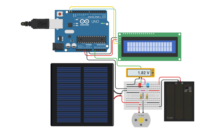 Test Cell Tinker Circuit design Solar Cell 2 - Tinkercad