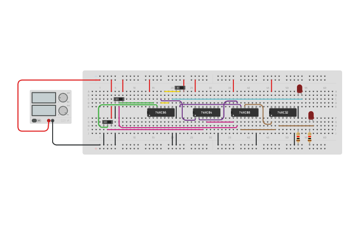 Circuit design FULL SUBTRACTOR using basic gates - Tinkercad