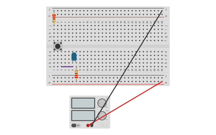 Circuit design Push Button | Tinkercad