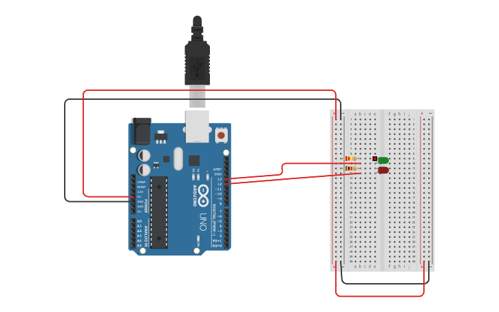 Circuit design Blinking LED - Tinkercad