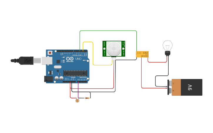 Circuit design Smart Lighting System - Tinkercad