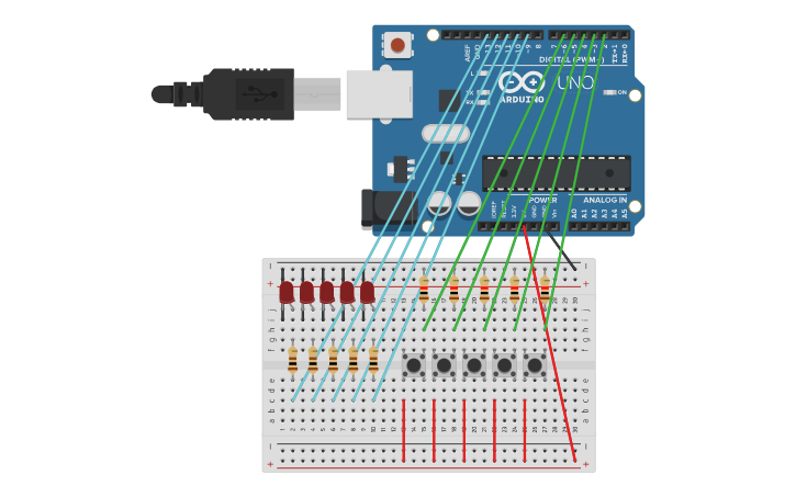 Circuit design led game #2 - Tinkercad