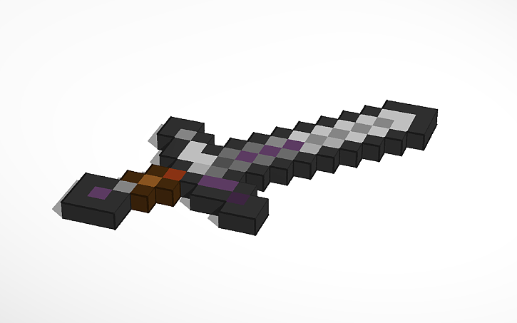 3D design Minecraft Netherite Sword - Tinkercad