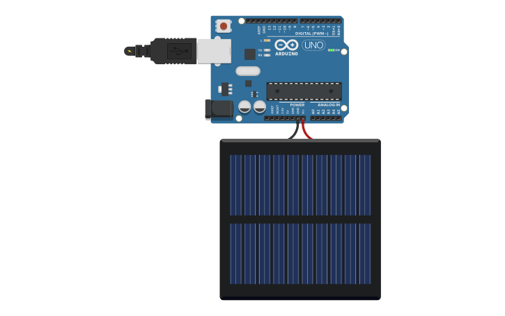 Circuit design Solar powered Arduino - Tinkercad