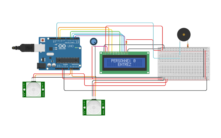 Circuit design [PUBLIC] TSI- DM Compteur de personne [v2.0] - Tinkercad