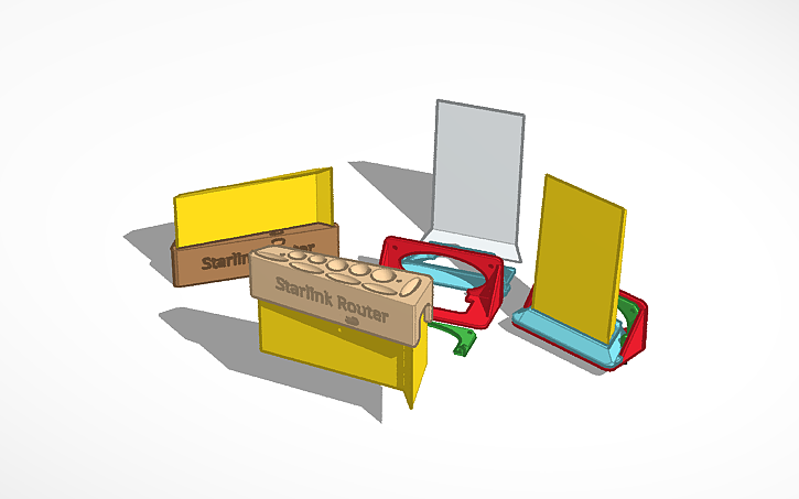 Starlink Router2d Cad 3D design Starlink Router Mounts - Tinkercad