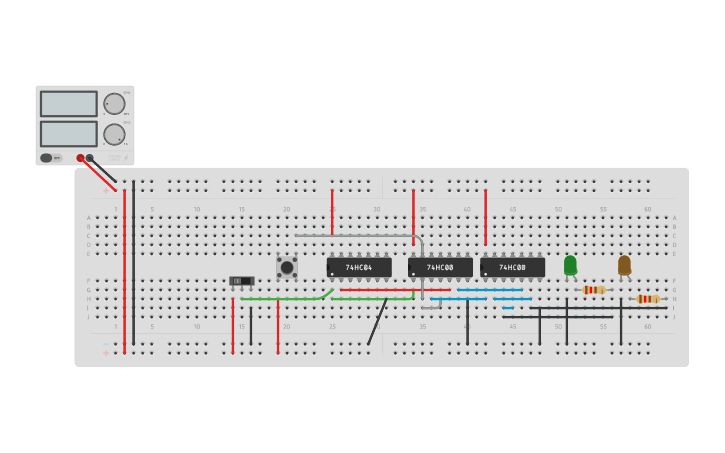 Circuit design D Flip-flop | Tinkercad
