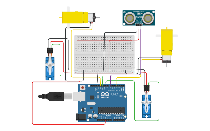 Circuit Design Arduino Dc Motor And Servo Motor Tinkercad