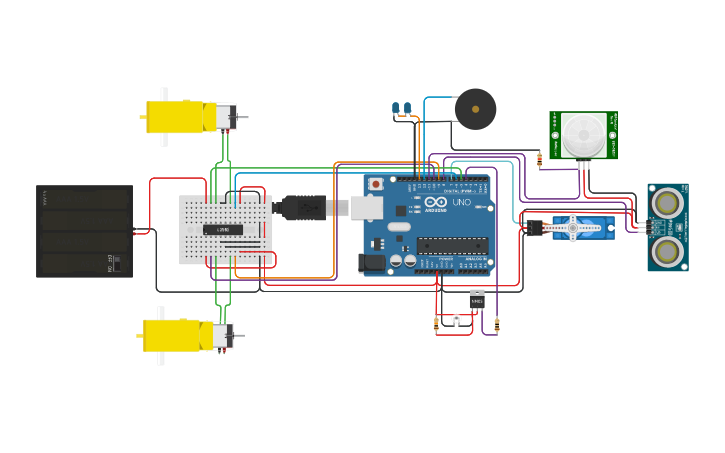 Circuit design UV Sanitization Robot - Tinkercad
