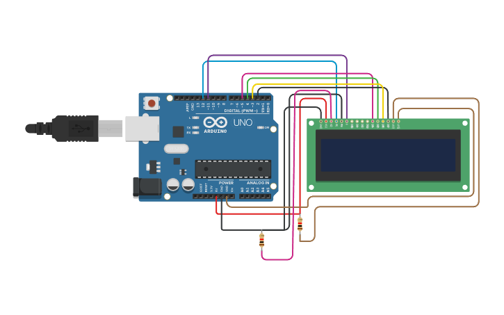 Circuit design Arduino #1 - LCD (Liquid Crystal Display) - Tinkercad