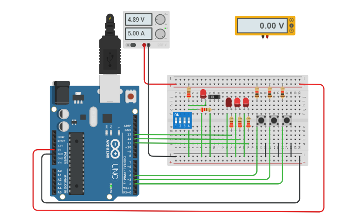 Circuit design Actividad Arduino 2.2 | Tinkercad
