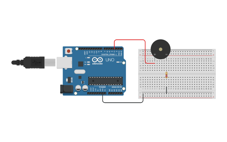 Circuit design buzzer - Tinkercad