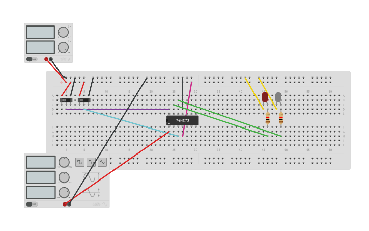 Circuit design flip flop - Tinkercad