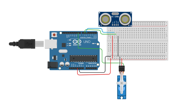 Circuit design Copy of gracindo_sensor_HC-SR04 | Tinkercad