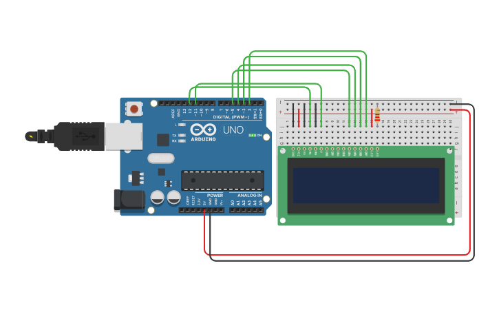 Circuit design Copy of Arduino with LCD Interface - Tinkercad