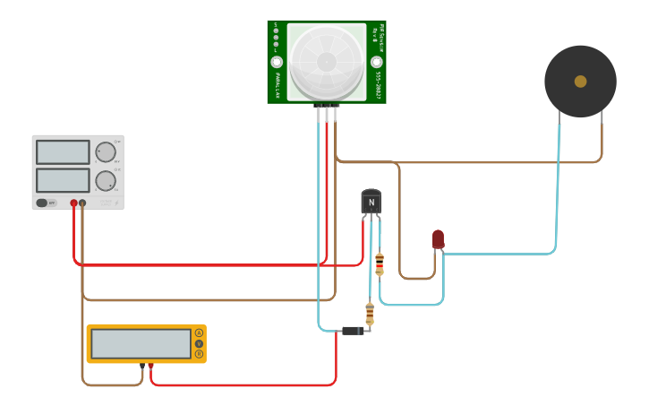 Circuit design PIR sensor without 555 timer - Tinkercad