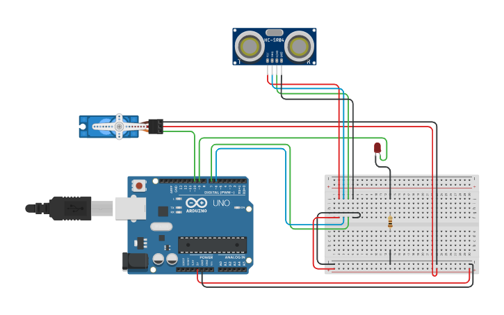 Circuit design Pemberi Makan Otomatis - Tinkercad