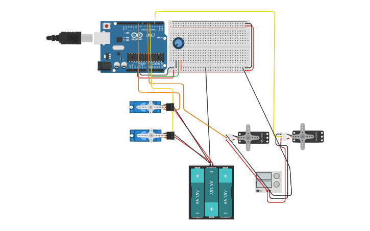 Circuit design controles pwm - Tinkercad