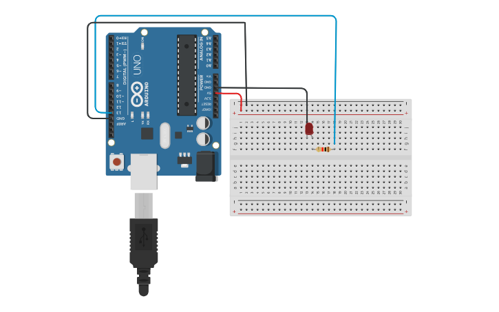 Circuit design Blinking LED | Tinkercad