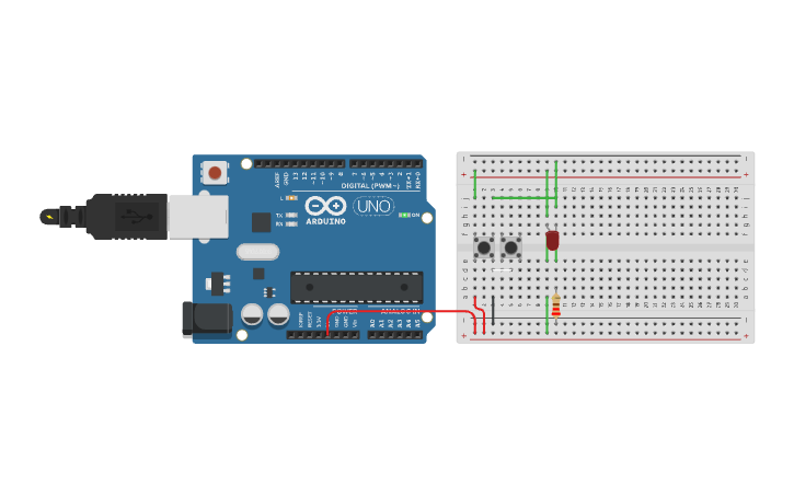 Circuit design SM2 practica 1 Usar Arduino como una pila de 5 V - Tinkercad