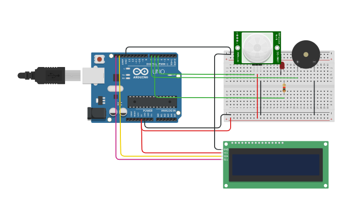 Circuit design PIR SENSOR - Tinkercad