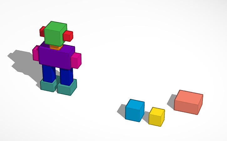 Robot Using Shapees 3D design Use Shapes on Grid to Build a Volume Robot | Tinkercad