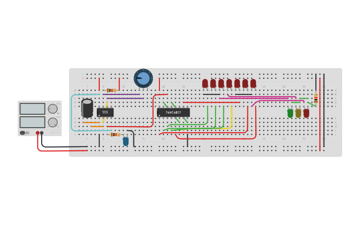 Circuit design Traffic light - Tinkercad