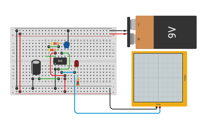 Circuit design TEMPORIZADOR 555 - Tinkercad