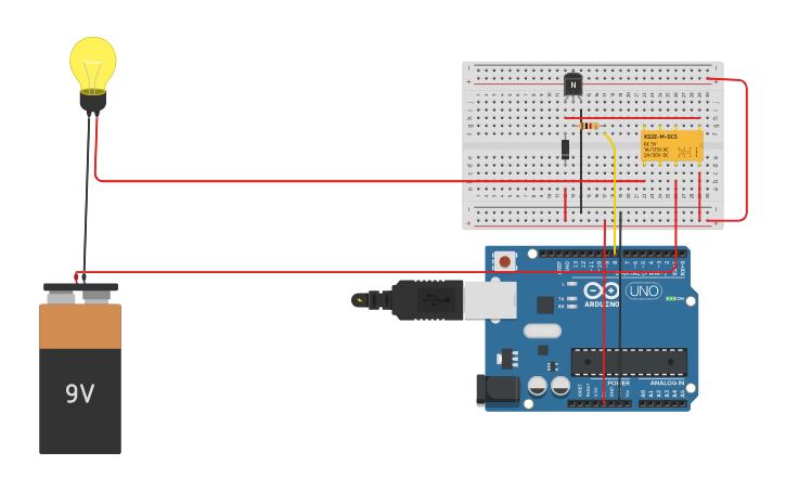 Rele Intructble Arduino Circuit design Manejo de relé con arduino - Tinkercad