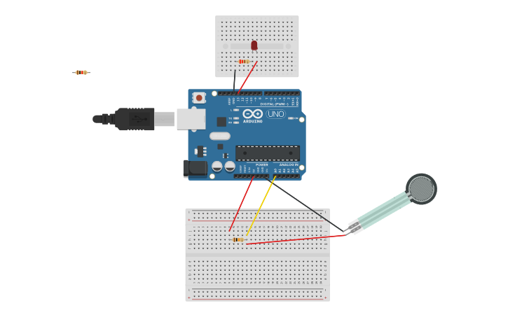 Circuit design CAPTEUR DE FORCE - ARDUINO | Tinkercad