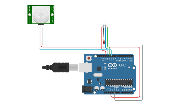 Circuit design ARDUINO SENSOR  GERAK  Tinkercad 