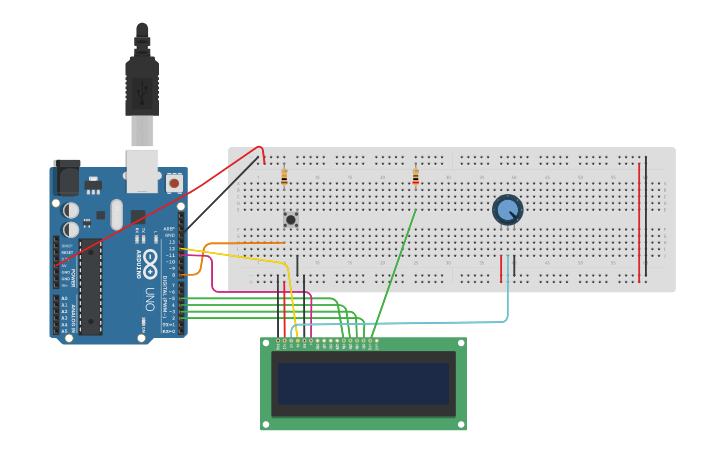 Contactor Static Arduino Circuit design Contatore UP con Arduino ed LCD - Tinkercad