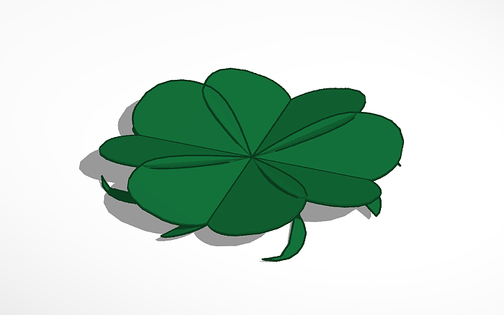 3D design four leaf clover - Tinkercad